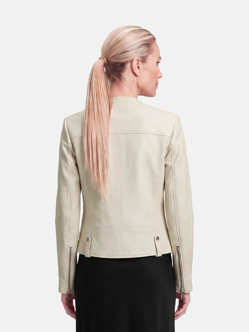 Isabel Marant White Leather Biker Jacket
