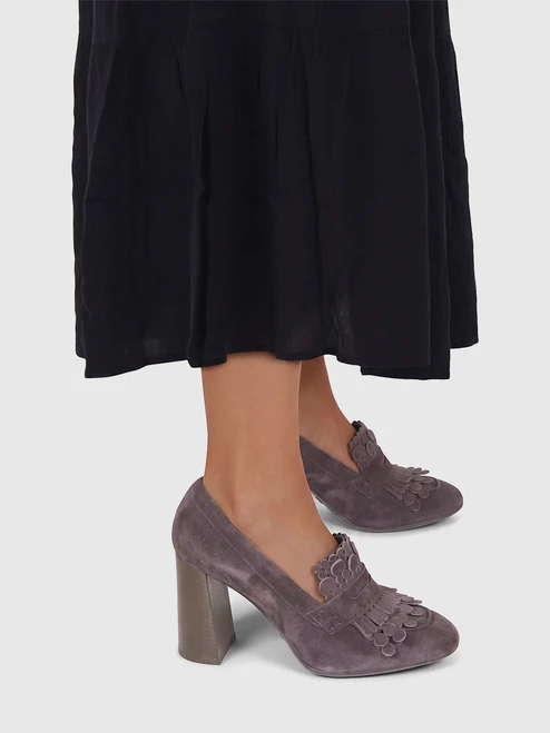 Tod's Brown Suede Heeled Loafers