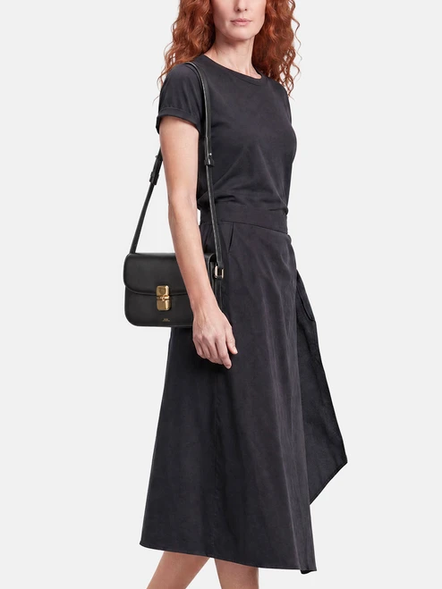 A.P.C. Black Leather Small Grace Cross Body Bag