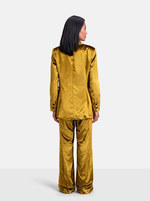 Ralph & Russo Mustard Velvet Blazer & Trousers Set