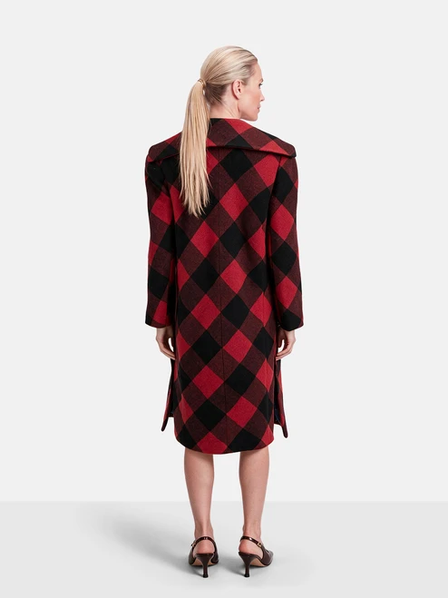 pushBUTTON Red Checkered Coat