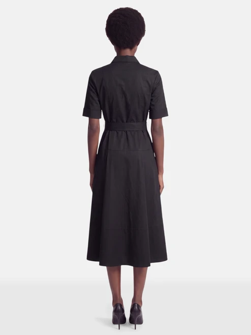 ME+EM Black Short Sleeve Belted Dress