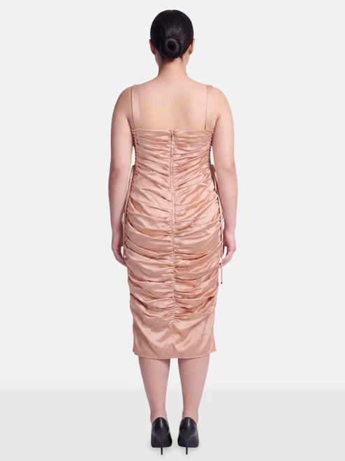 Dolce & Gabbana Pink Ruched Silk Dress