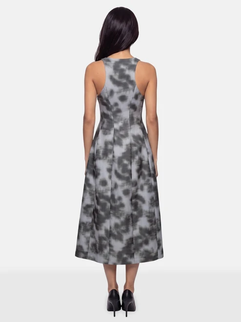 Philosophy di Lorenzo Serafini Grey Abstract Midi Dress