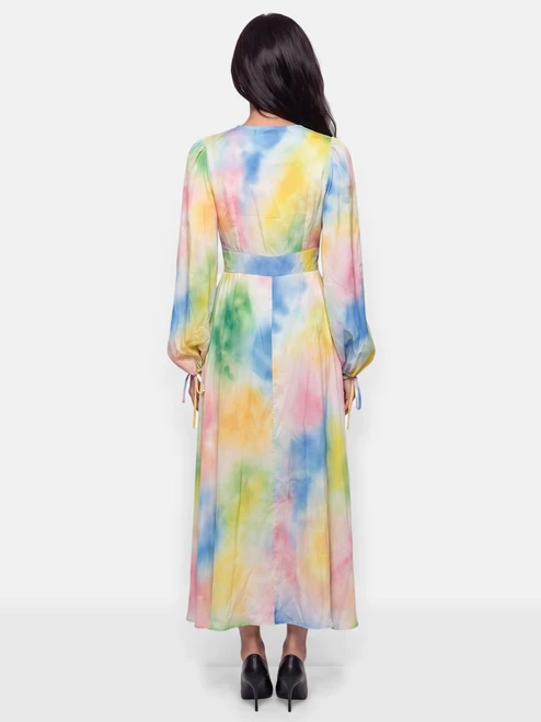 The Attico Tie Dye Long Sleeve Midi Dress