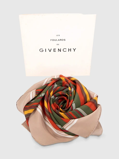 Givenchy Striped Silk Scarf