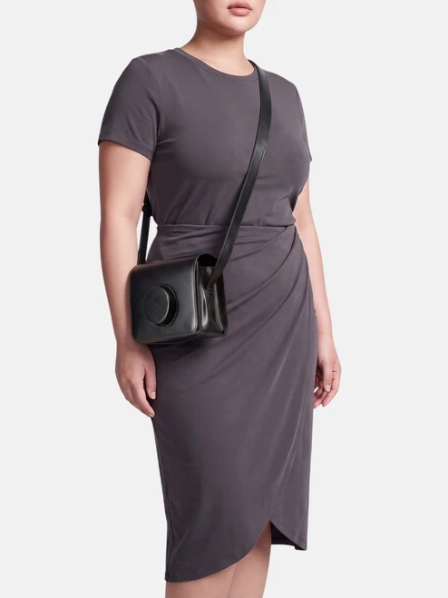 Lemaire Black Leather Camera Shoulder Bag