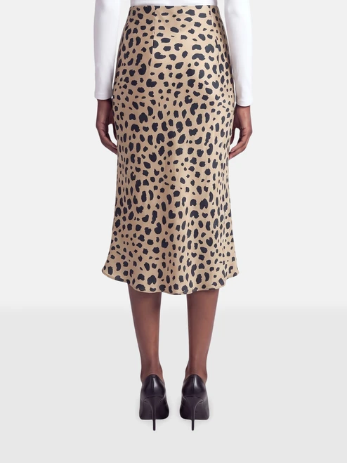 Réalisation Brown Silk Leopard Print Naomi Skirt