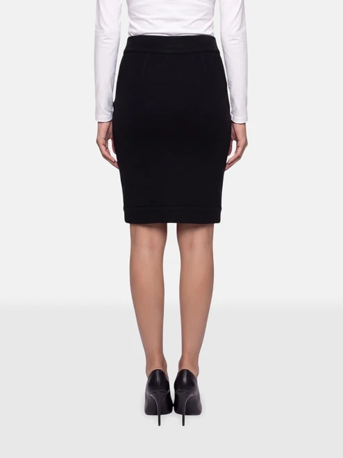 Vivienne Westwood Black Wool Ruched Buttoned Skirt