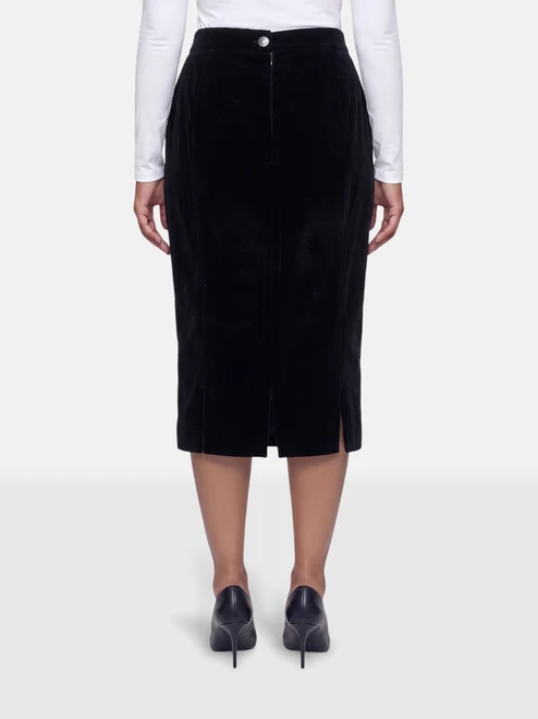 Vivienne Westwood Black Midi Velvet Skirt