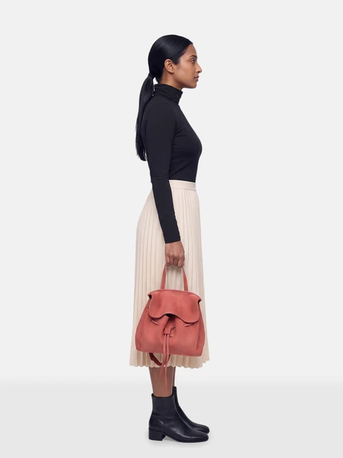 Mansur Gavriel Pink Suede Top Handle Bag