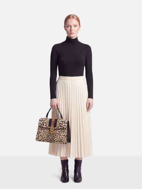 Gucci Leopard Ponyhair Medium Sylvie Top Handle Bag Gucci Leopard Ponyhair Medium Sylvie Top Handle Bag