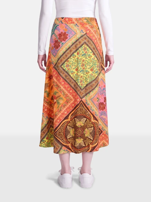FARM Rio Floral Patterned Midi Skirt
