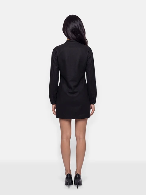 Saint Laurent Grey Wool Long Sleeve Mini Dress