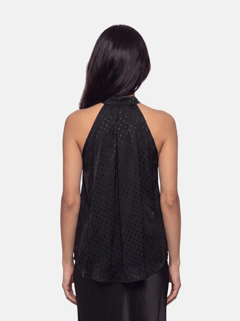 Balenciaga Black Silk Polkadot Top
