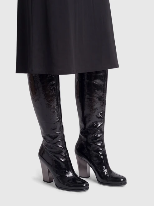 Sebastian Black Patent Knee High Boots