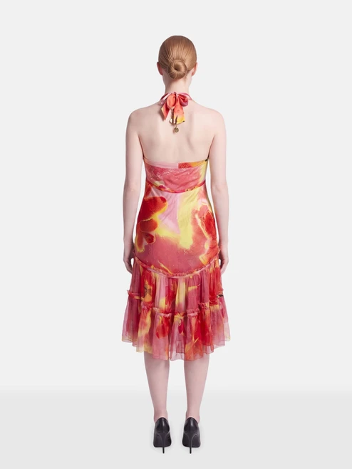 Roberto Cavalli Vintage S/S 2002 Floral Ruffle Dress