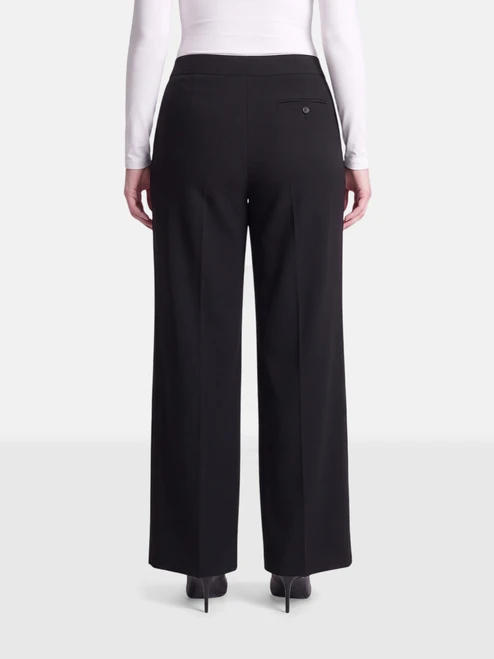 Alexander McQueen Black Wool Wide Leg Trousers
