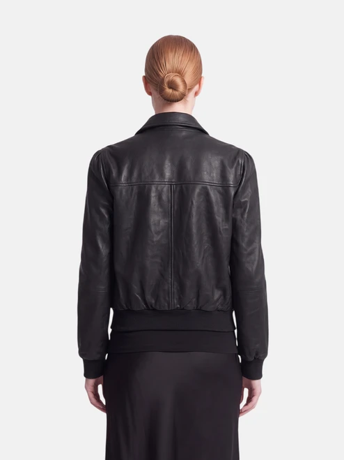 ME+EM Navy Leather Jacket