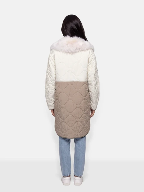 Marfa Stance Reversible Quilted Fur Trim Coat
