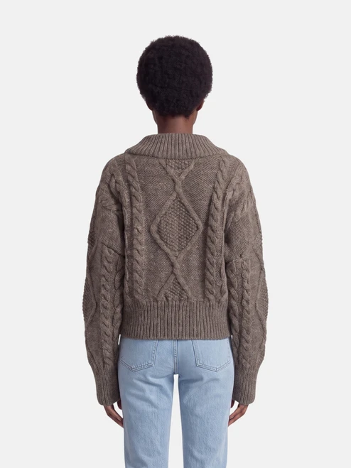 Skall Light Brown Wool Fisherman Jumper