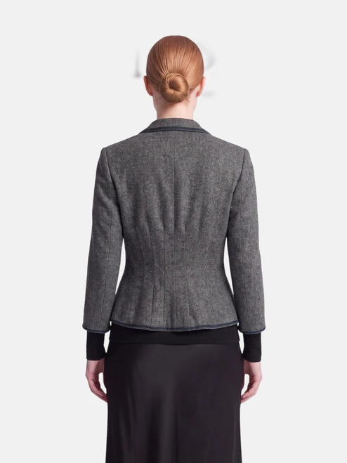 Alexander McQueen Grey Wool Single Breasted Jacket