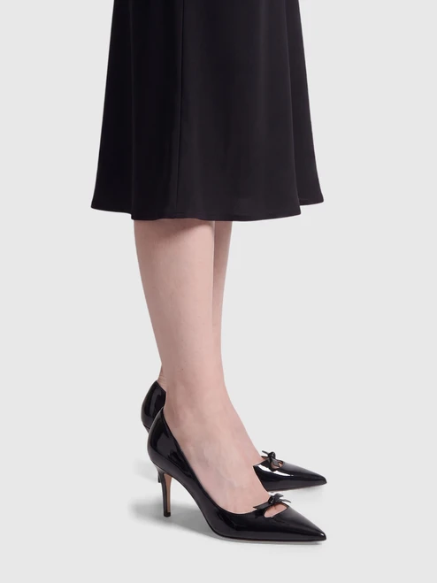 Sergio Rossi Black Patent Bow Detail Isobel Pumps