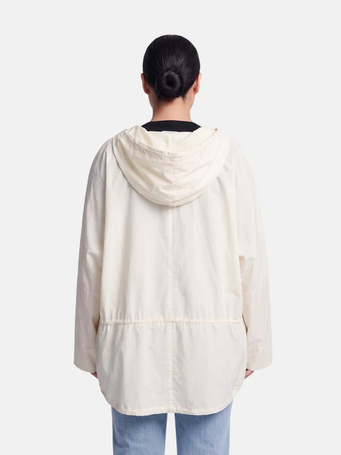 Jil Sander White Zip Up Hooded Jacket