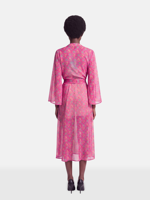 Melissa Odabash Pink Marianna Open Front Maxi Kaftan