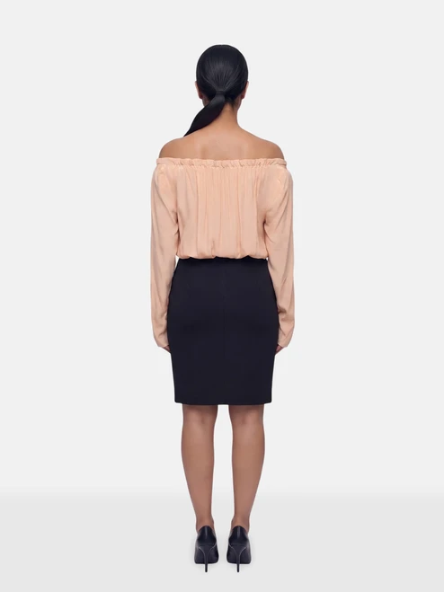 Maje Two Toned Silk Knee Length Dress