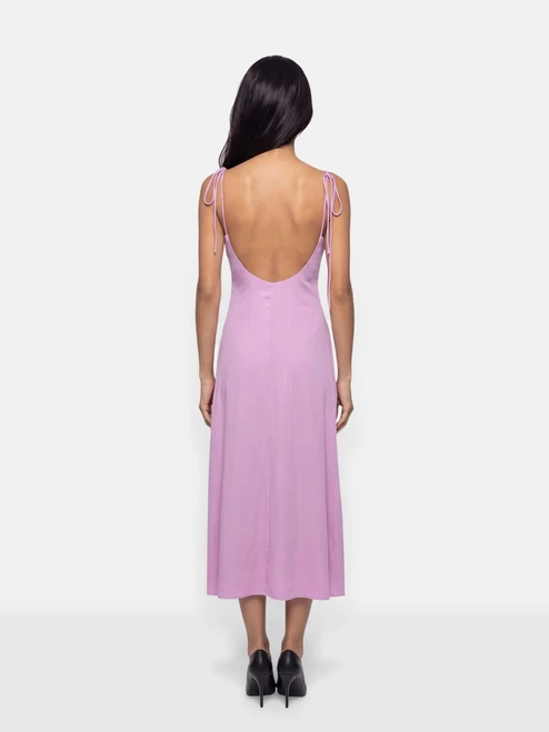 Sandro Purple Ruched Midi Dress