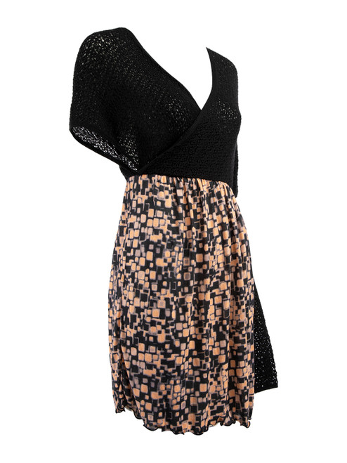 Missoni M Missoni Single Sleeved Dress with Patterned Skirt Missoni M Missoni Single Sleeved Dress with Patterned Skirt