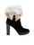 Tod's Black Suede Fur Trimmed Ankle Boots