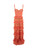 Elie Saab Coral Tiered Lace Maxi Dress