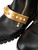 Alexander McQueen Black Leather Gold Studded Combat Boots