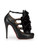 Christian Louboutin Black Leather Dillian Ruffles Strappy Heels