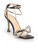 Mach & Mach Black Leather Square Toe Metal Bow Sandals