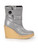 Stella McCartney Grey Vegan Patent Faux Shearling Wedge Boots