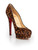 Christian Louboutin Brown Pony Hair Leopard Print Platform Heels