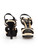 Fendi Black & Beige Suede Panelled Slingback Sandals