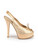 Fendi Gold Python Leather Bow Accent Slingback Sandals