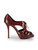 Dior Burgundy Patent Leather Lace Up Peep Toe Sandals