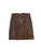 Alaïa Brown Leather Vintage Metallic Textured Skirt