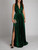 Women Elie Saab Metallic Green Pleated Gown - Size M UK10 US6 FR38