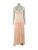 Sandra Mansour Pink Lace Panel Evening Dress