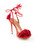 Aquazzura Red Suede Tassel Tie Heeled Sandals