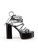 Paris Texas Black Leather Snake Embossed Sandals