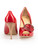 Giuseppe Zanotti Red Leather Zipper Rose Accent Heels