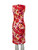 Moschino Red Velvet Floral Sleeveless Midi Dress