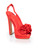 Alexander McQueen Red Suede Floral Detail Heels